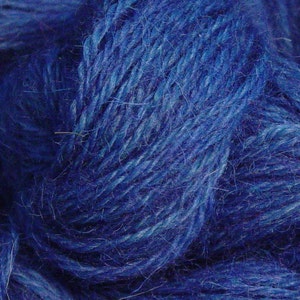 Hand Dyed Alpaca Yarn in Blue Finger Wt 250 yds image 1