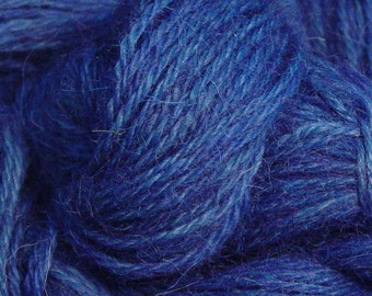 Hand Dyed Alpaca Yarn in Blue - Finger Wt - 250 yds