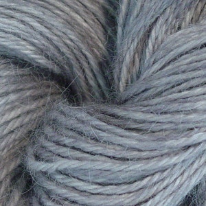 Hand Dyed Alpaca Yarn in Silver - Finger Wt - 250 yds