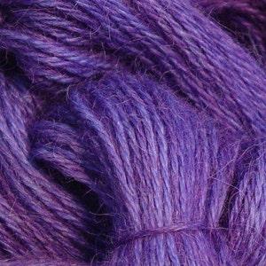 Hand Dyed Alpaca Yarn in Grape - Finger Wt - 250 yds