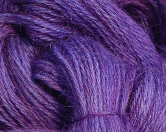 Hand Dyed Alpaca Yarn in Grape - Finger Wt - 250 yds