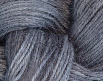 Hand Dyed Alpaca Yarn in Pewter - Finger Wt - 250 yds