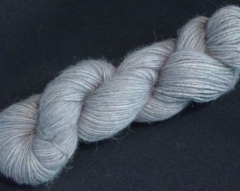 Hand Dyed Alpaca Yarn in Silver - Sport Wt 250 yds