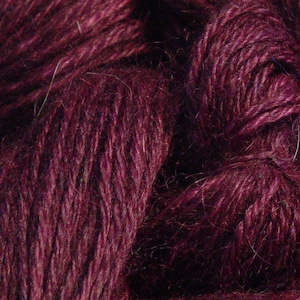 Hand Dyed Alpaca Yarn in Plum - Finger Wt - 250 yds