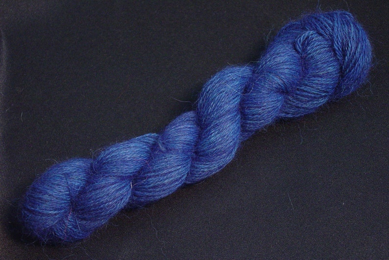 Hand Dyed Alpaca Yarn in Blue Finger Wt 250 yds image 3