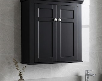 Wooden Wall Mounted Bathroom Cabinet With 2 Doors, Storage Cabinet, Medicine Cabinet, Toilet Paper Storage, Space Saving Cabinet
