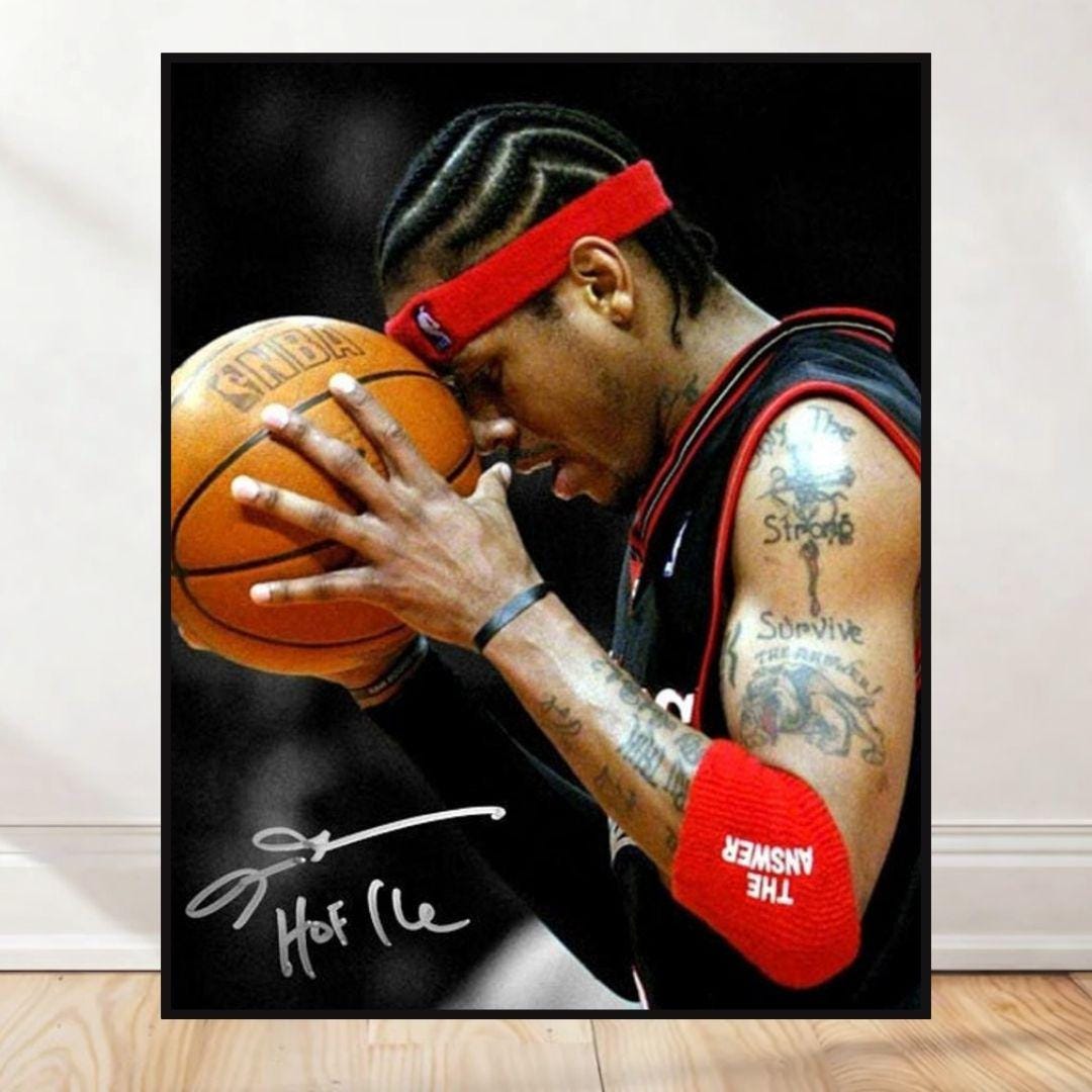 Allen Iverson Philadelphia 76ers Poster, Signed Style NBA Basketball ...