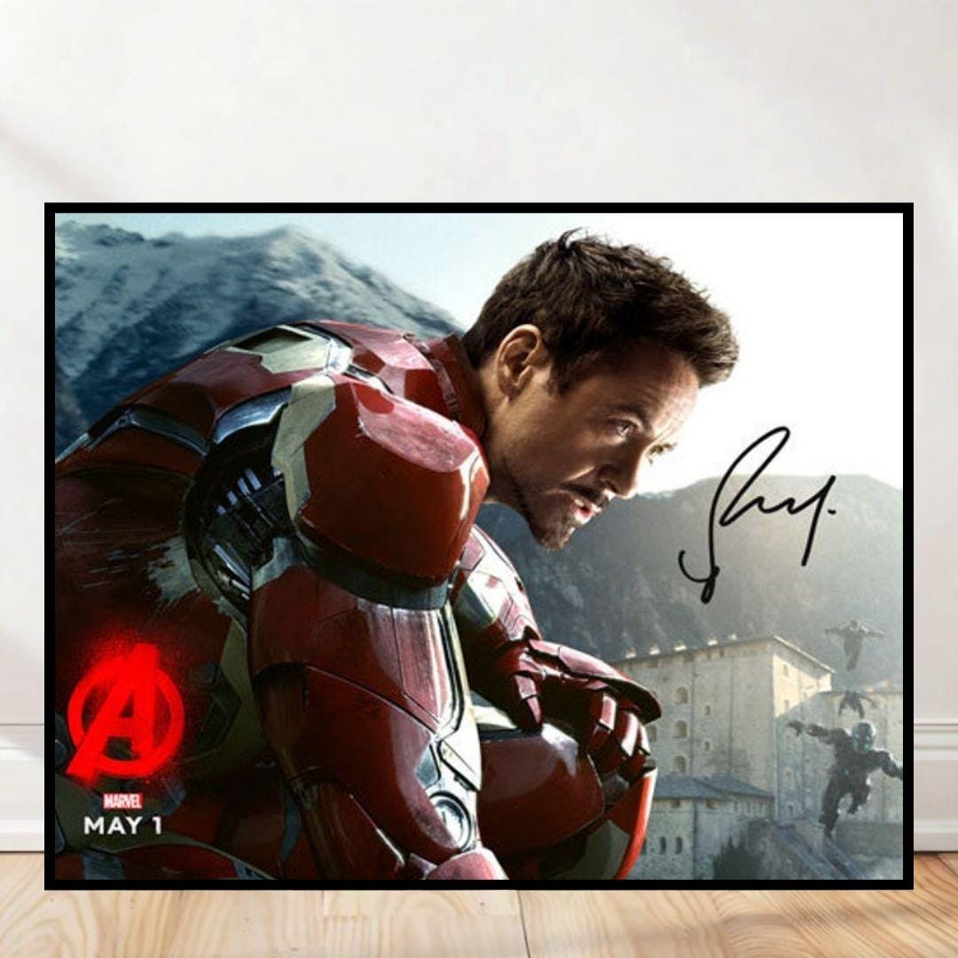 Robert Downey Jr. Iron Man Avengers Movie Poster With Autograph (8x10 ...