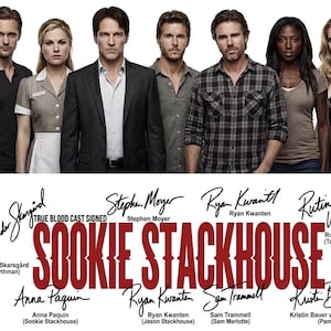 True Blood Sookie Stackhouse Cast Poster Anna Paquin Alexander Skarsgard Stephen Moyer Signed Tv Show Wall Art Fan Gift