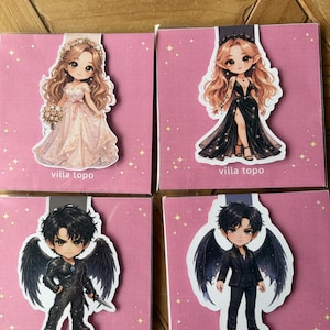 Segnalibri magnetici ispirati ad ACOTAR - chibi - segnalibro fatto a mano - regalo per lettori