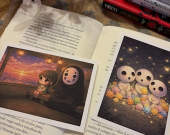 Mini A6 print - fan art print - inspired by Ghibli - chibi