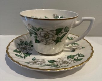 Vintage Syracuse China Gardenia kopp och fat EUC