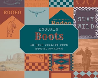 Knockin' Boots Western Wall Art | Cowgirl Rodeo Typography (Digital Download)