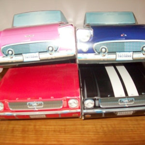 Retro Vintage Mix Mustang i T-Bird Food Box, Popcorn Box Kids Birthday Party Set 4