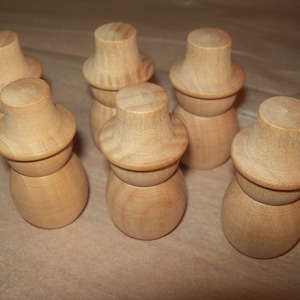 Set of 6 wooden Snowmen Great for Holiday Crafts Unfinished