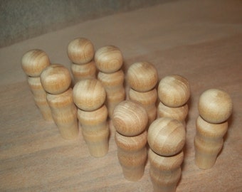 Wooden Peg Dolls  Unfinished 10 Mom Little People Party, Birthday, Wedding