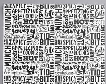 Retro Savory Print Paper Basket Liners, Hot Dogs, Burgers (Set of 25)