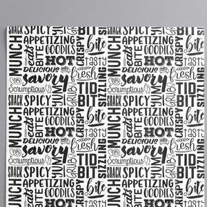 Retro Savory Print Paper Food Basket Liner, papier pergaminowy Hot Dogs, zestaw burgerów 25 szt.