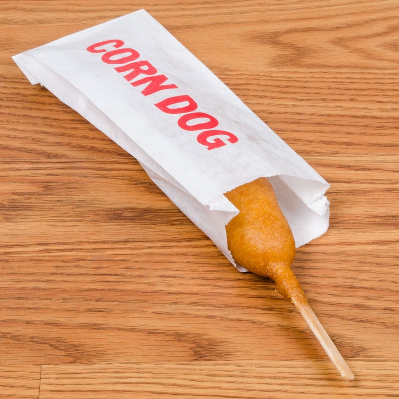 White Glassine Corn dog Bags Parties Birthday Cookout Set of 25 image 1