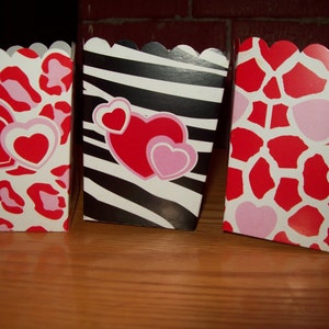 Corazones tres colores Mini Palomitas de Maíz. Cajas Party Set de 12