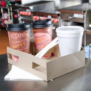 Kraft Brown 4 Cup Drink Holder e vassoio per cibo, birthday movie night festa di compleanno picnic set di 10