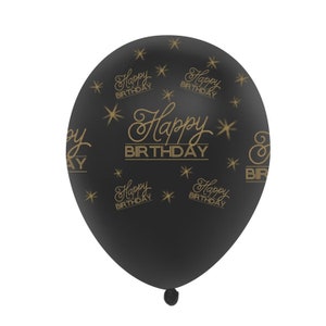 5pc Happy Birthday Black Balloons  Birthday Party Decoration
