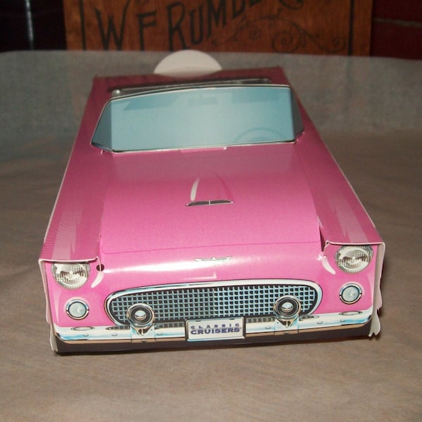 Boîte à nourriture rétro vintage rose 56 T-Bird, boîte à pop-corn pour fête d'anniversaire pour enfants, lot de 5