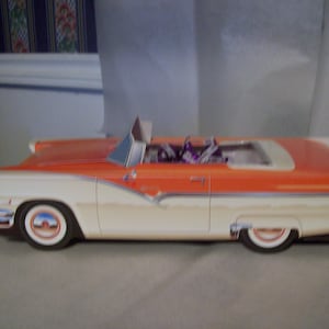 Retro Cruisers 56 Orange Ford Fairlane Sunliner Food Box,Popcorn Box Kids Brithday Party Set of 5