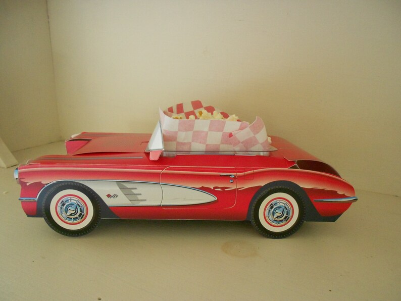 Retro Vintage Classic Red 58 Corvette Food Box Car Boxpopcorn - Etsy