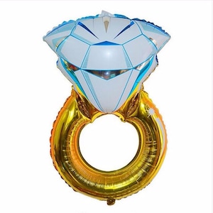 Gold Diamond Engagement Ring Foil Helium Wedding Balloon 36&quot; Party Decoration