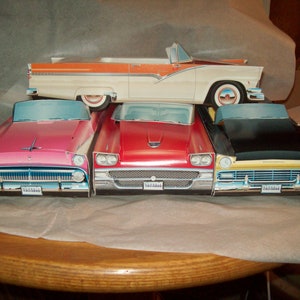 Retro Cruisers Ford Fairlane Sunliner Food Box,Popcorn Box Kids Birthday Party Set of 6