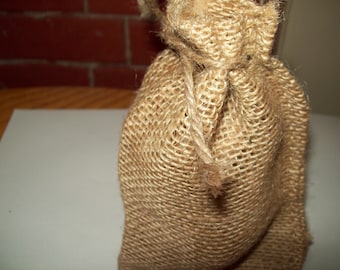 Small Burlap Bags Jute Drawstring  4 X 6  Treat, Favor, Party, Set of 10