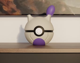 0150 Mewtwo Pokeball Replica - 3D Printed Gaming Decor