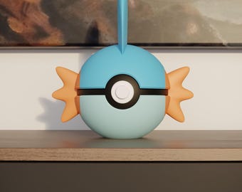 0258 Mudkip Pokeball Replica - 3D Printed Gaming Decor