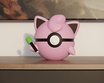 0039 Jigglypuff Pokeball Replica - 3D Printed Gaming Decor
