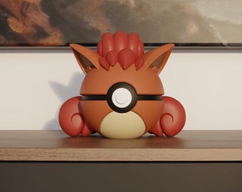 0037 Vulpix Pokeball Replica - 3D Printed Gaming Decor