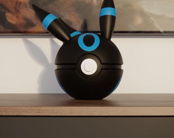 0197 Shiny Umbreon Pokeball Replica - 3D Printed Gaming Decor - Pokémon Inspired