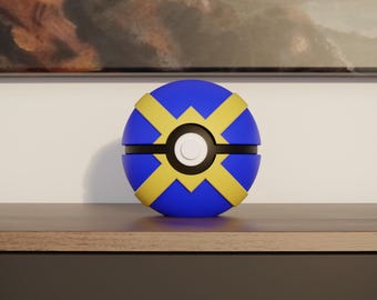 Quick Ball Replica - 3D Printed Gaming Decor - Pokémon Inspired