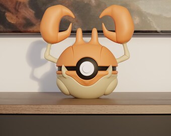 0098 Krabby Pokeball Replica - 3D Printed Gaming Decor