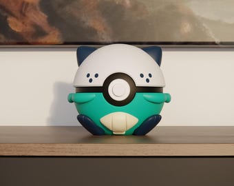 0501 Oshawott Pokeball Replica - 3D Printed Gaming Decor - Pokémon Inspired