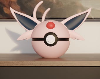 0196 Espeon Pokeball Replica - 3D Printed Gaming Decor - Pokémon Inspired