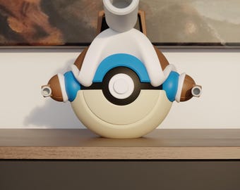 0009 MEGA Blastoise Pokeball Replica - 3D Printed Gaming Decor - Pokémon Inspired