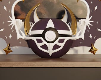 0792 Lunala Pokeball Replica - 3D Printed Gaming Decor - Pokémon Inspired