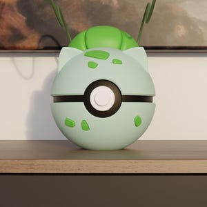 0001 Bulbasaur Pokeball Replica - 3D Printed Gaming Decor