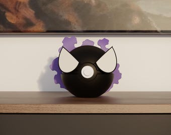 0092 Gastly Pokeball Replica - 3D Printed Gaming Decor