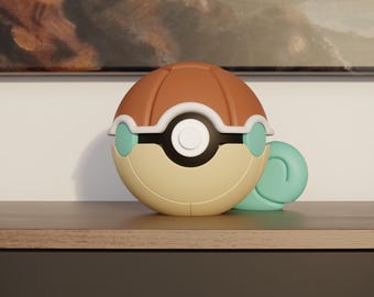 0007 Squirtle Pokeball Replica - 3D Printed Gaming Decor