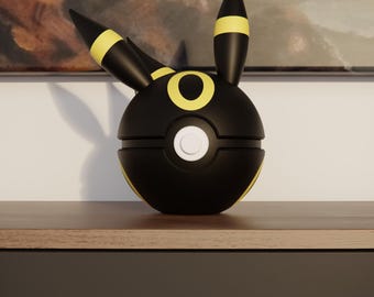 0197 Umbreon Pokeball Replica - 3D Printed Gaming Decor - Pokémon Inspired