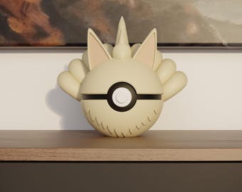 0038 Ninetales Pokeball Replica - 3D Printed Gaming Decor
