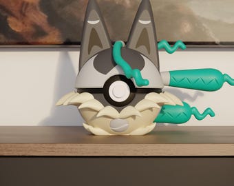 0448 Mega Lucario Z Pokeball Replica - 3D Printed Gaming Decor - Pokémon Inspired