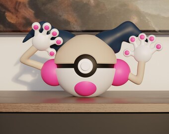 0122 Mr. Mime Pokeball Replica - 3D Printed Gaming Decor - Pokémon Inspired